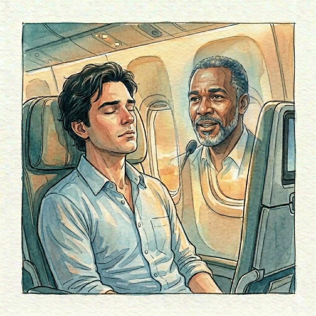 Sul volo di ritorno un sogno che sembra vero lascia Marco diverso da come era partito.